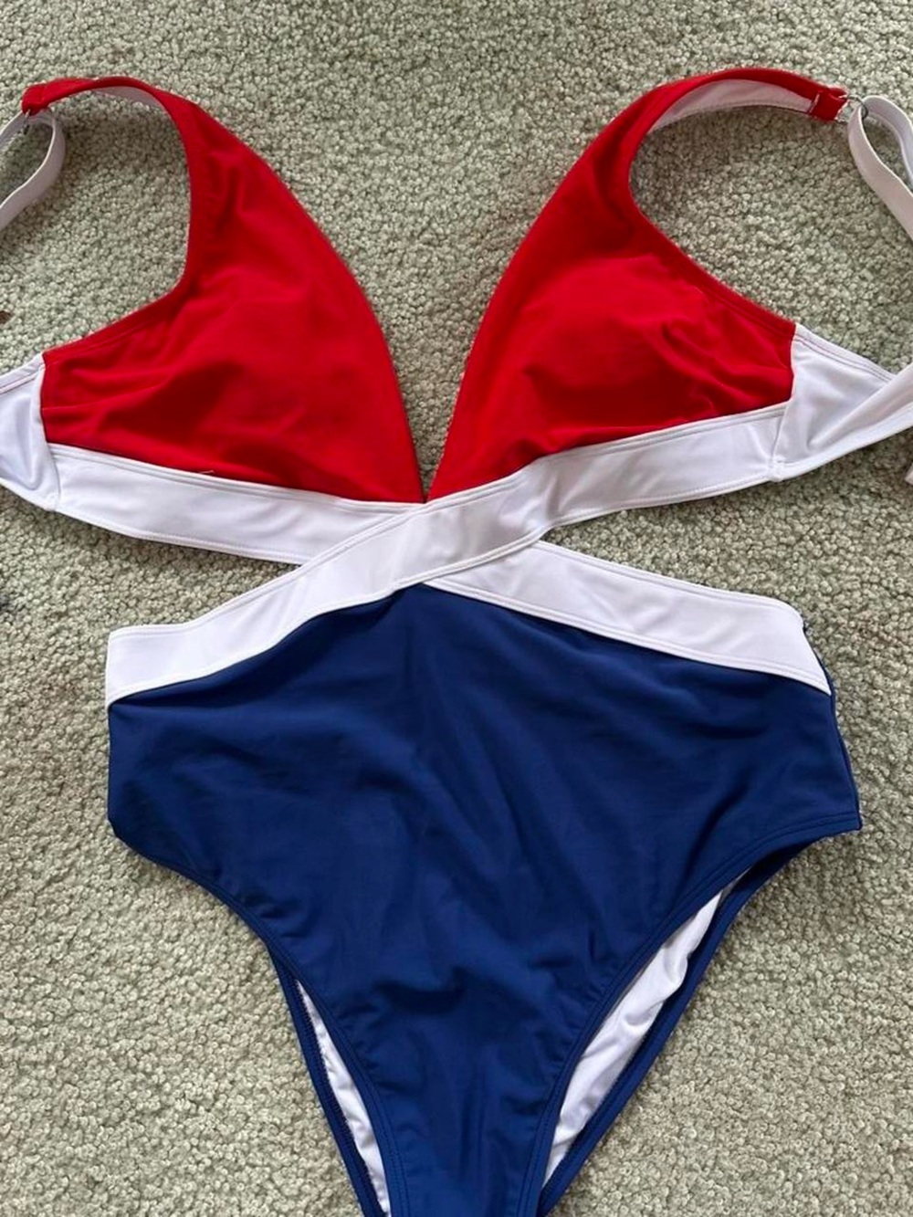 Cupshe Red, White & Navy One-Piece Swimsuit